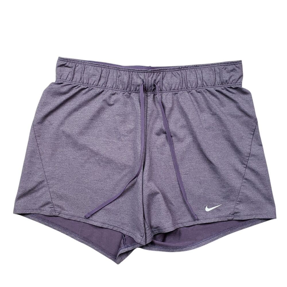 Nike Dri-Fit Shorts Womens Small Purple Running Drawstring Swoosh Activewear